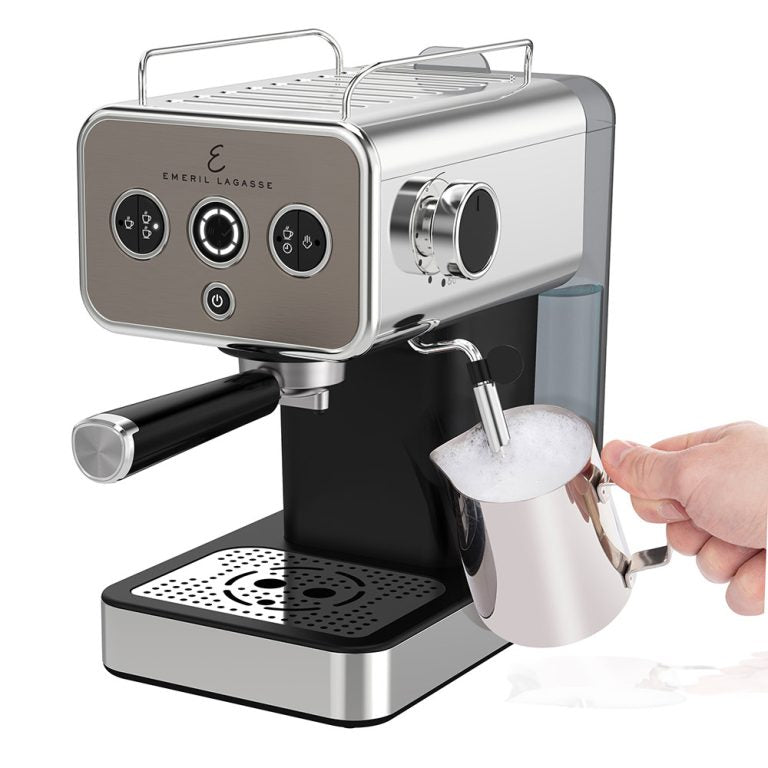 CAFETERA EXPRESO SENCILLO Y DOBLE PLATEADA POWER XL EM0112 B&D