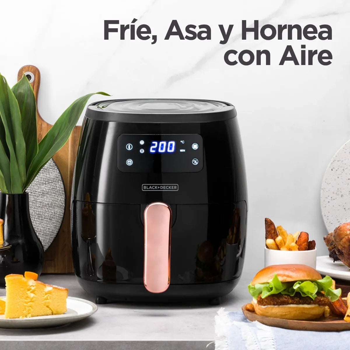 FREIDORA DE AIRE 5,7 LTS DIGITAL NEGRA HFD5055B B&D